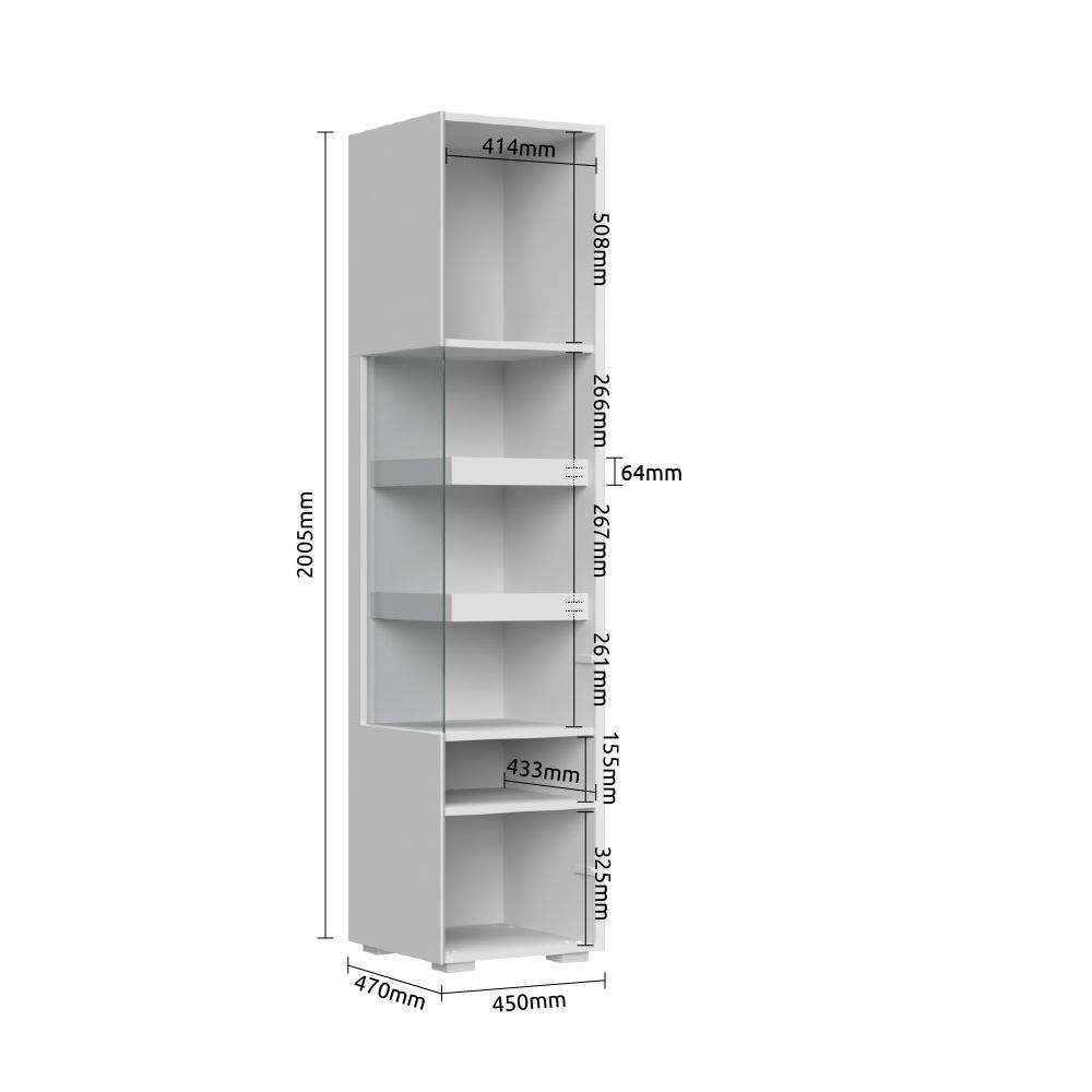 Visoka vitrina SKY45 V45-2KS-S45-dimenzije