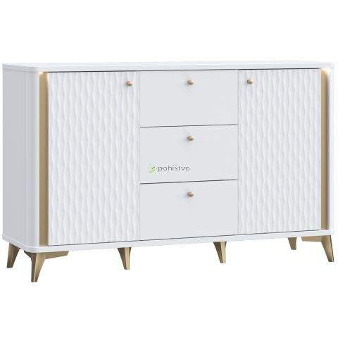 Komoda FORREST HILLS bela + zlata  FTHK231B-M841