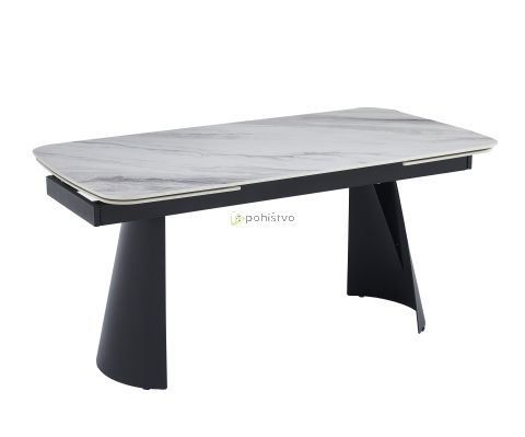Raztegljiva miza VENOM (160+40+40)x90x76 cm bela in modra