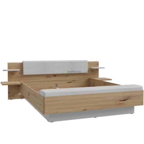 Postelja KASURA 180x200 hrast + siva KSRL3181-M815