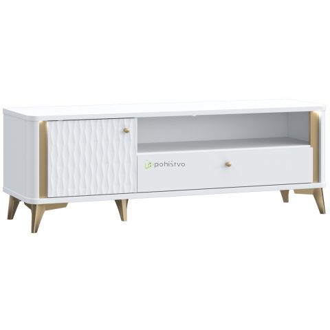 TV Komoda FORREST HILLS bela + zlata FTHT121LB-M841