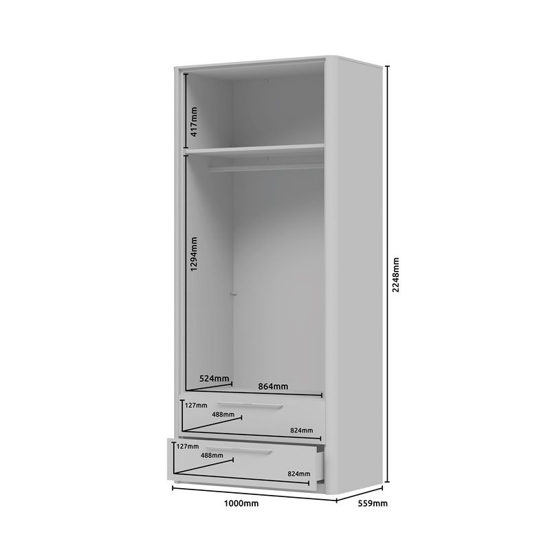 garderobna omara air22 -dimenzije