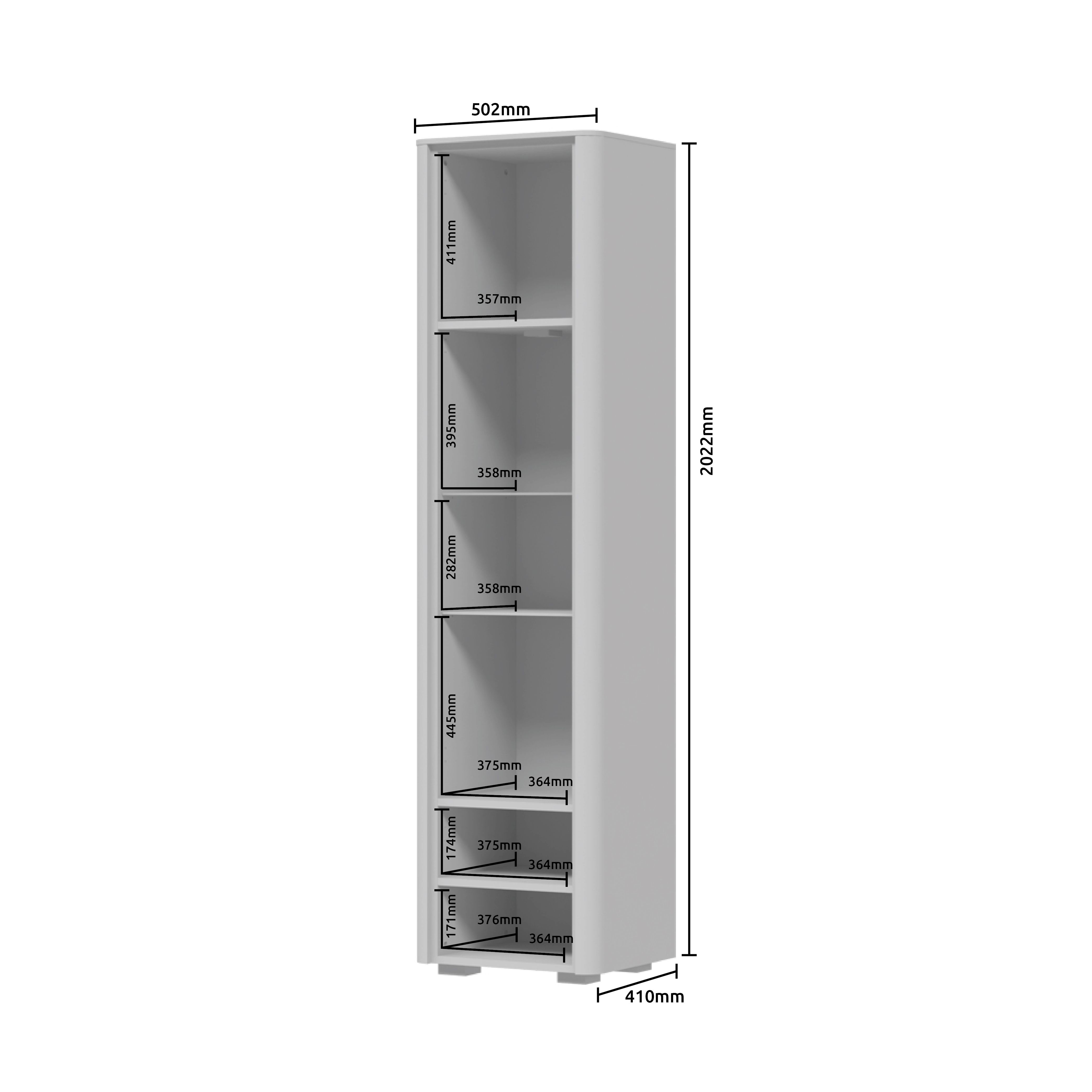 visoka vitrina AIR- dimenzije
