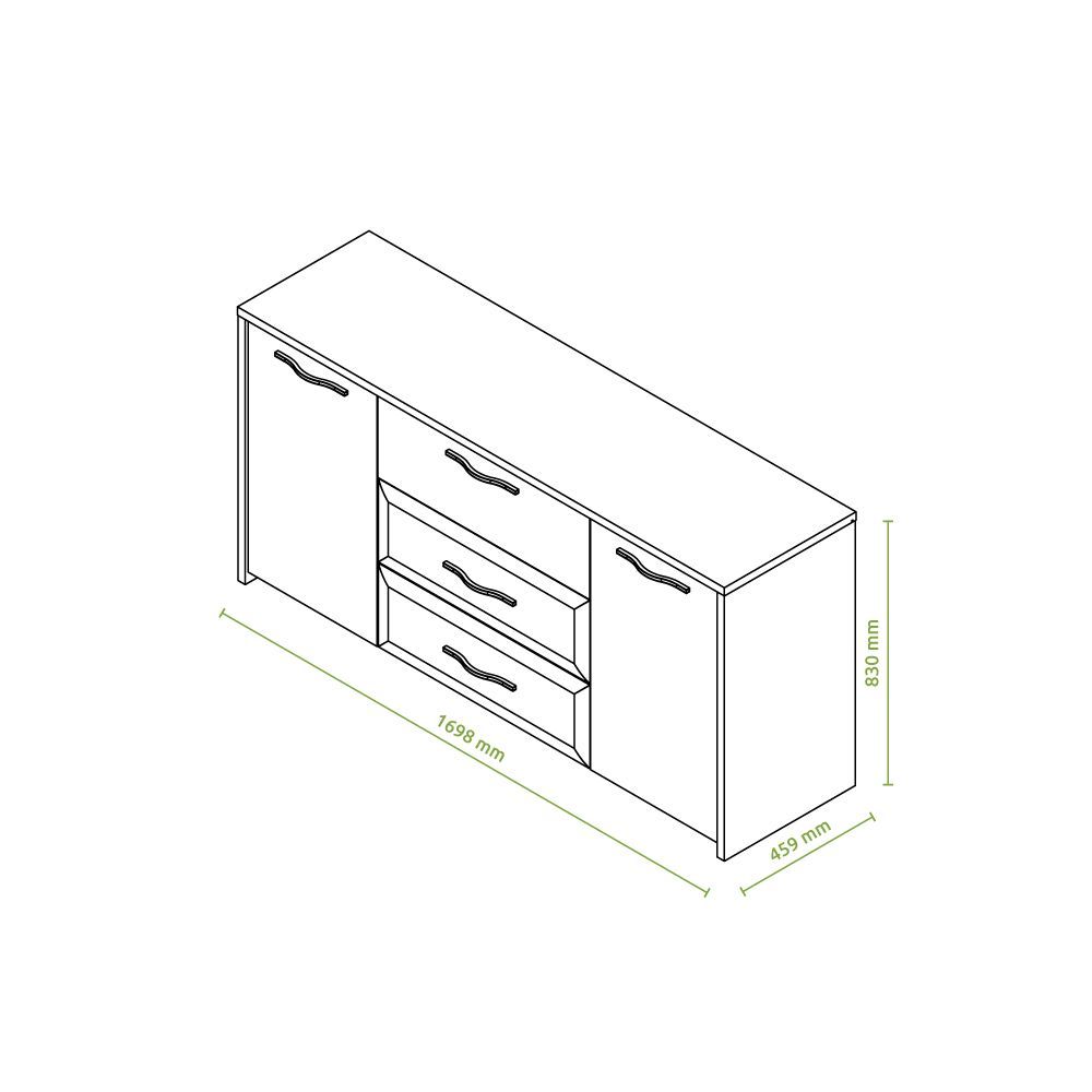 Komoda GALA K23/GL dimenzije