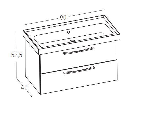 Kopalniški sestav SENA 90cm dimenzije