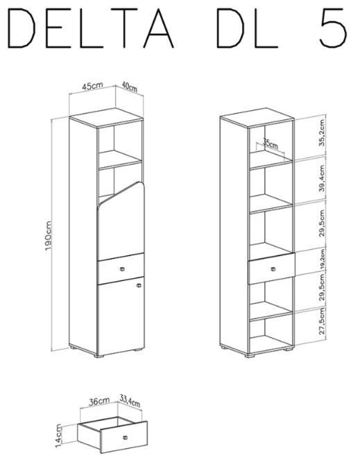 Visoki element DL5 DELTA dimenzije