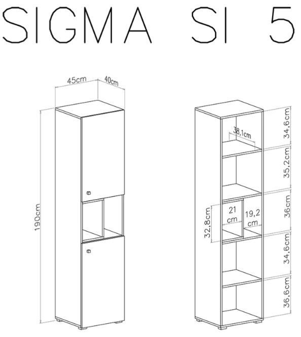 Visoki element SIGMA 5 dimenzije