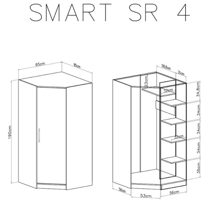 Kotna omara SMART SR4 dimenzije