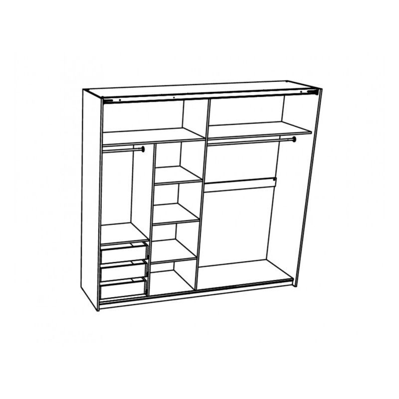 Drsna omara z ogledalom ELEGANCE AP 230-O skica