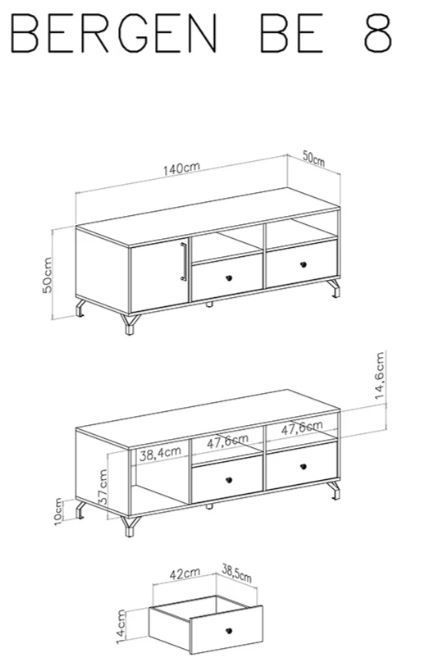 TV element BERGEN dimenzije