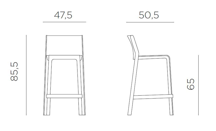 Vrtni barski stol Trill mini dimenzije