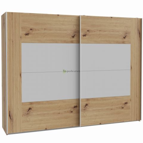 Drsna omara KASURA oak+grey KSRS12411-M815