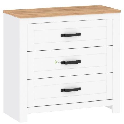 Komoda TEOLO 1 white + oak (Lanzette G, color nimfea alba / oak craft gold)