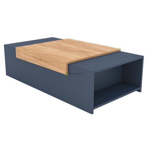 Coffee table GORITA 2 grey + oak (2002 Coffee table, color oak craft gold / graphite)