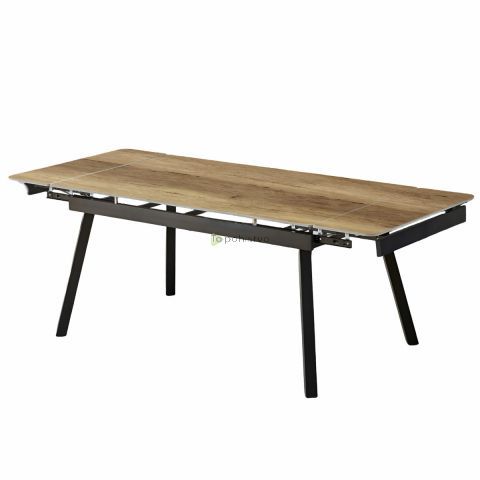 Raztegljiva jedilna miza CUPRA (150+30+30)x90x76 cm natur (JOHN 120+30+30x85 - Ceramic, OAK-A wood colour)