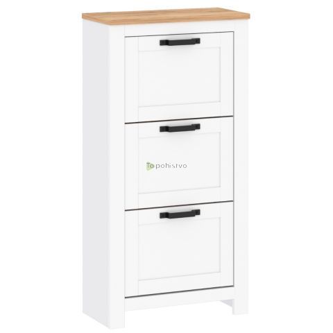 Omarica za čevlje TEOLO 2  white + oak (Lanzette J, color nimfea alba / oak craft gold)