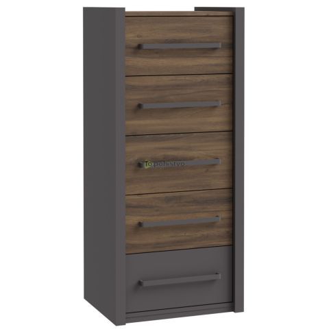 Komoda PEMBURY dark oak+grey DLCK217-M777