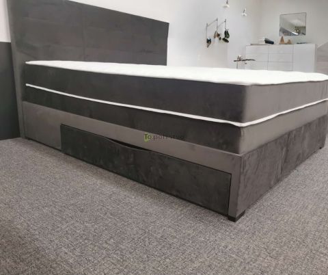 Antracit boxspring postelja Ula
