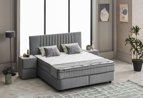 Boxspring postelja CLARA 180x200cm - siva