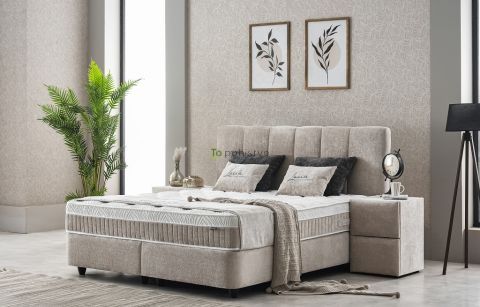 Boxspring postelja PALERMO 180x200cm - siva