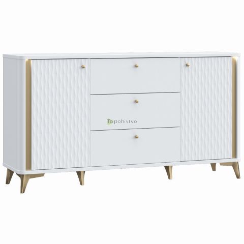 Komoda FORREST HILLS white+gold FTHK232B-M841