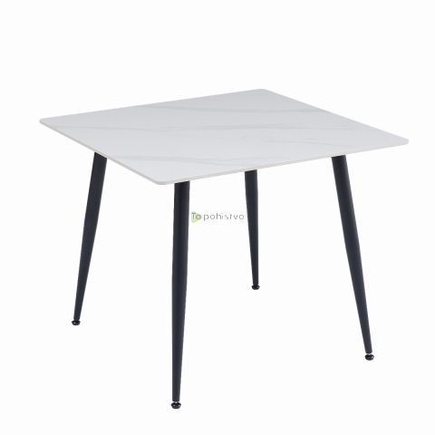 Keramična jedilna miza ADRIA 90x90x75 cm HG marble white