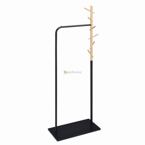 Stojalo DAMON črn/hrast