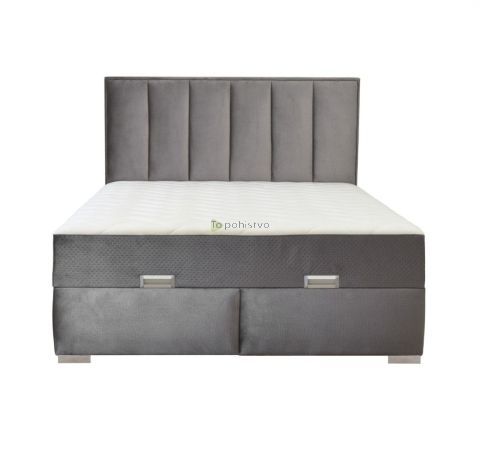 Francoska postelja HUGO 140x200-siva