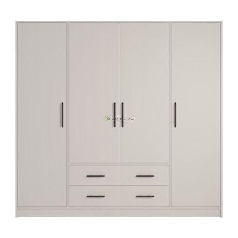 Štiridena omara Smart v beli barvi