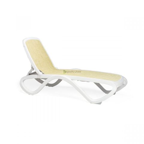 Ležalnik OMEGA bianco/beige