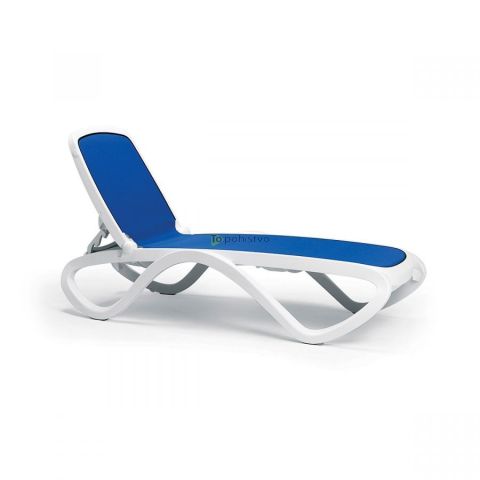 Ležalnik OMEGA bianco/blu