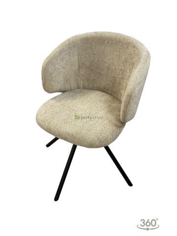 Vrtljiv jedilniški stol EVIE, bež