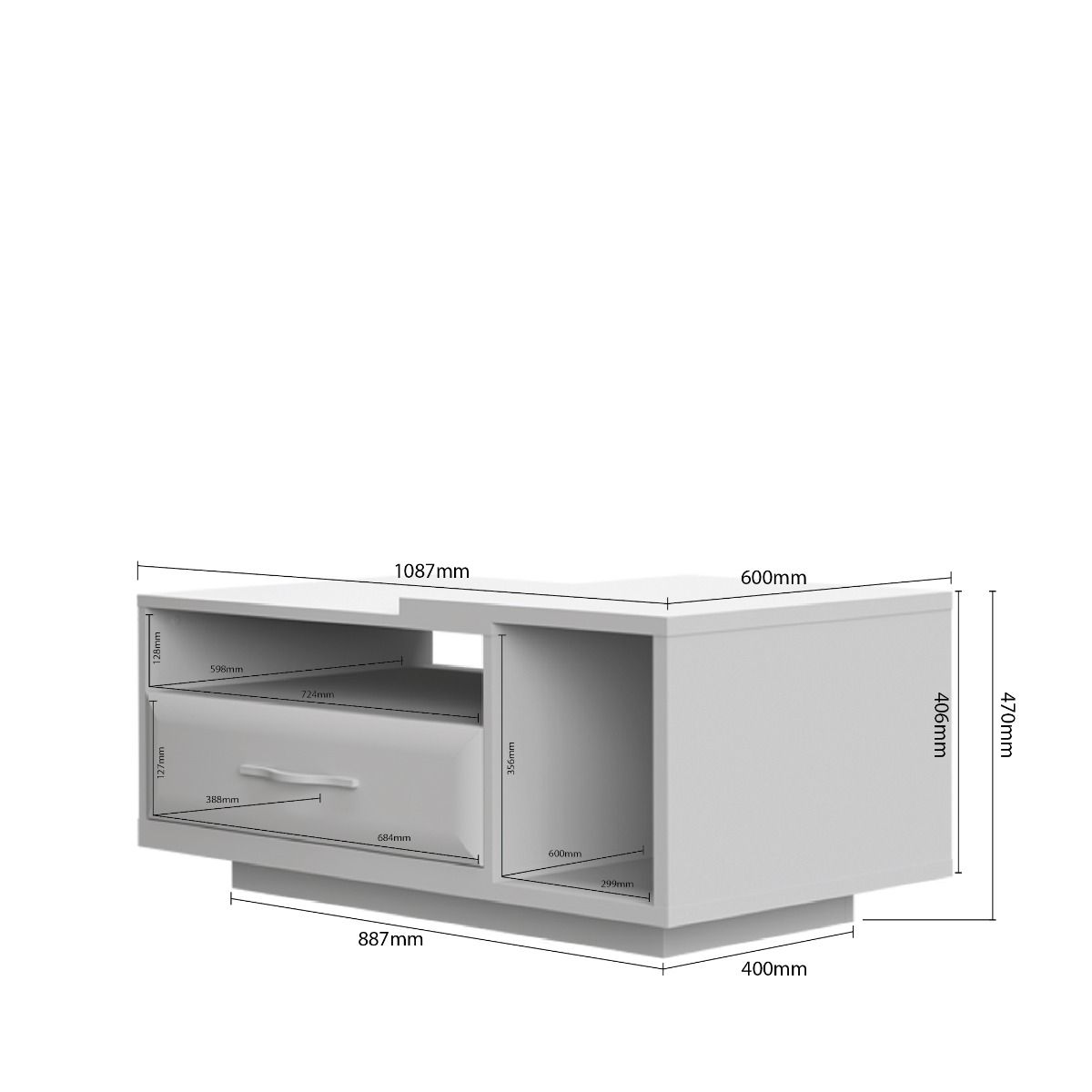 Klubska mizica Gala KLS-1F/GL dimenzije