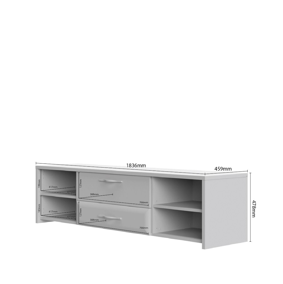 TV omarica GALA TV184-2K2F/GL dimenzije