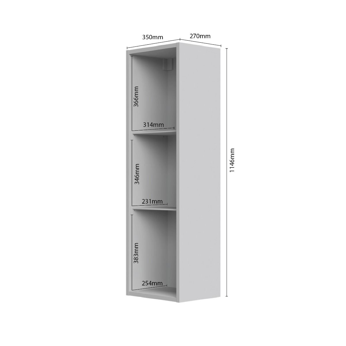 Viseča vitrina Gala VK35-1KS/GL dimenzije