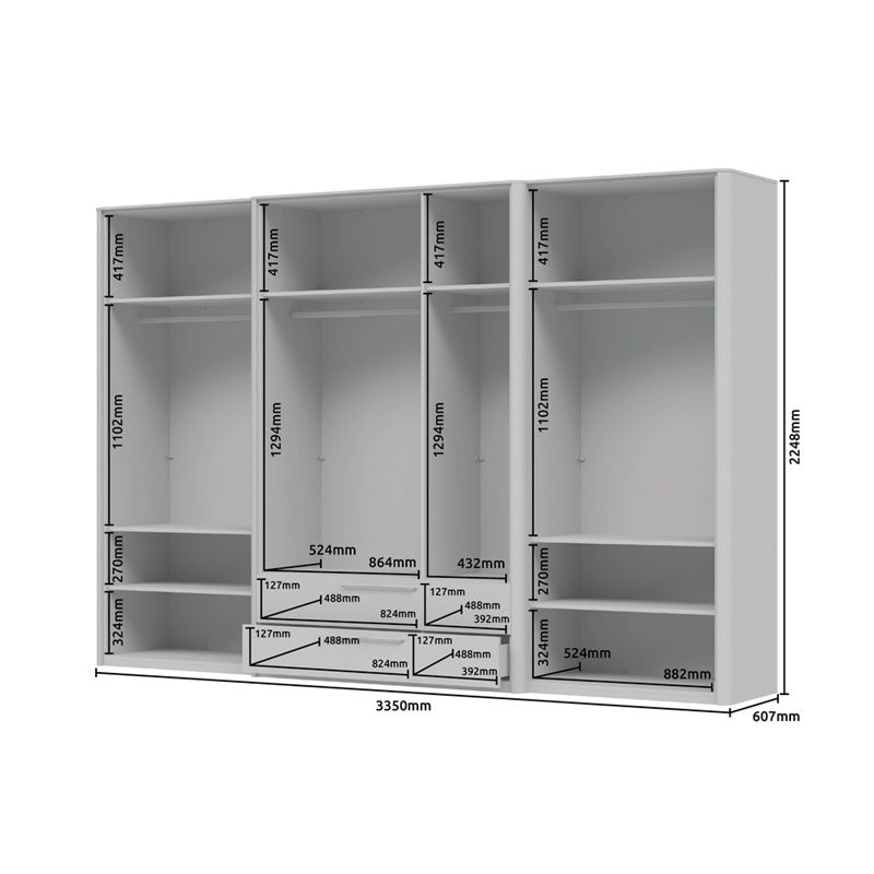 Garderobna omara P72- AIR- dimenzije