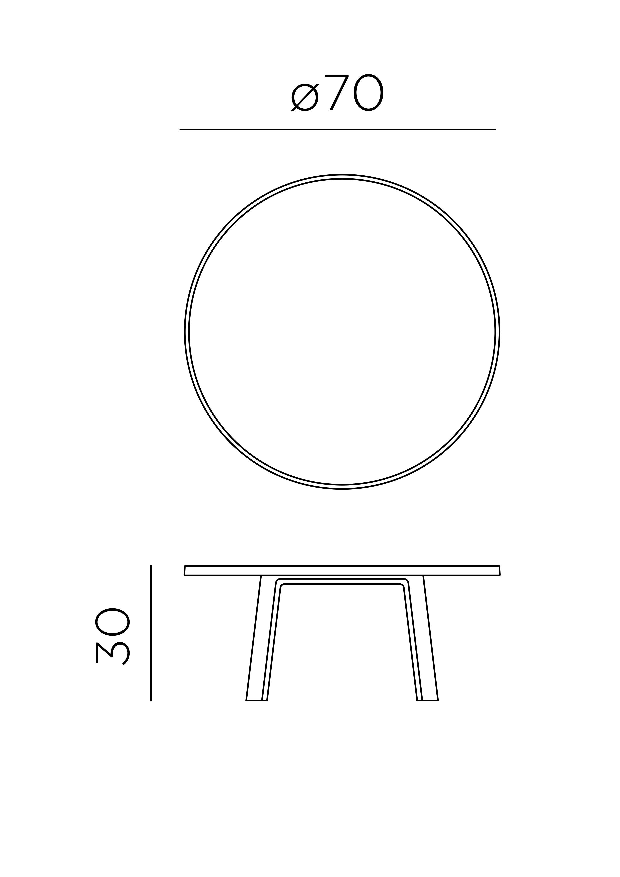 Vrtna mizica MAXIMO 70 MINI- Nardi- dimenzije