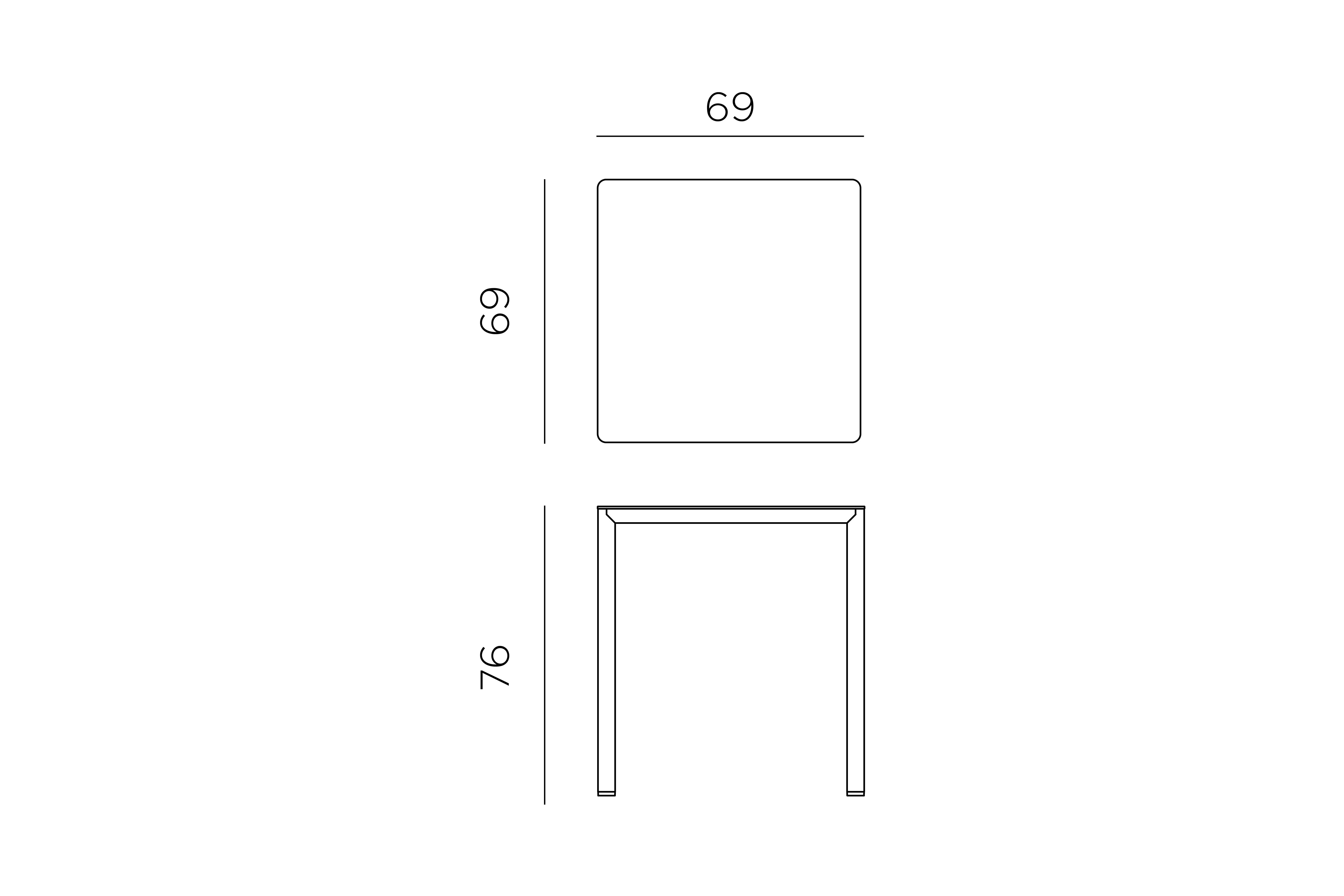 Vrtna miza PIAVE 70- dimenzije