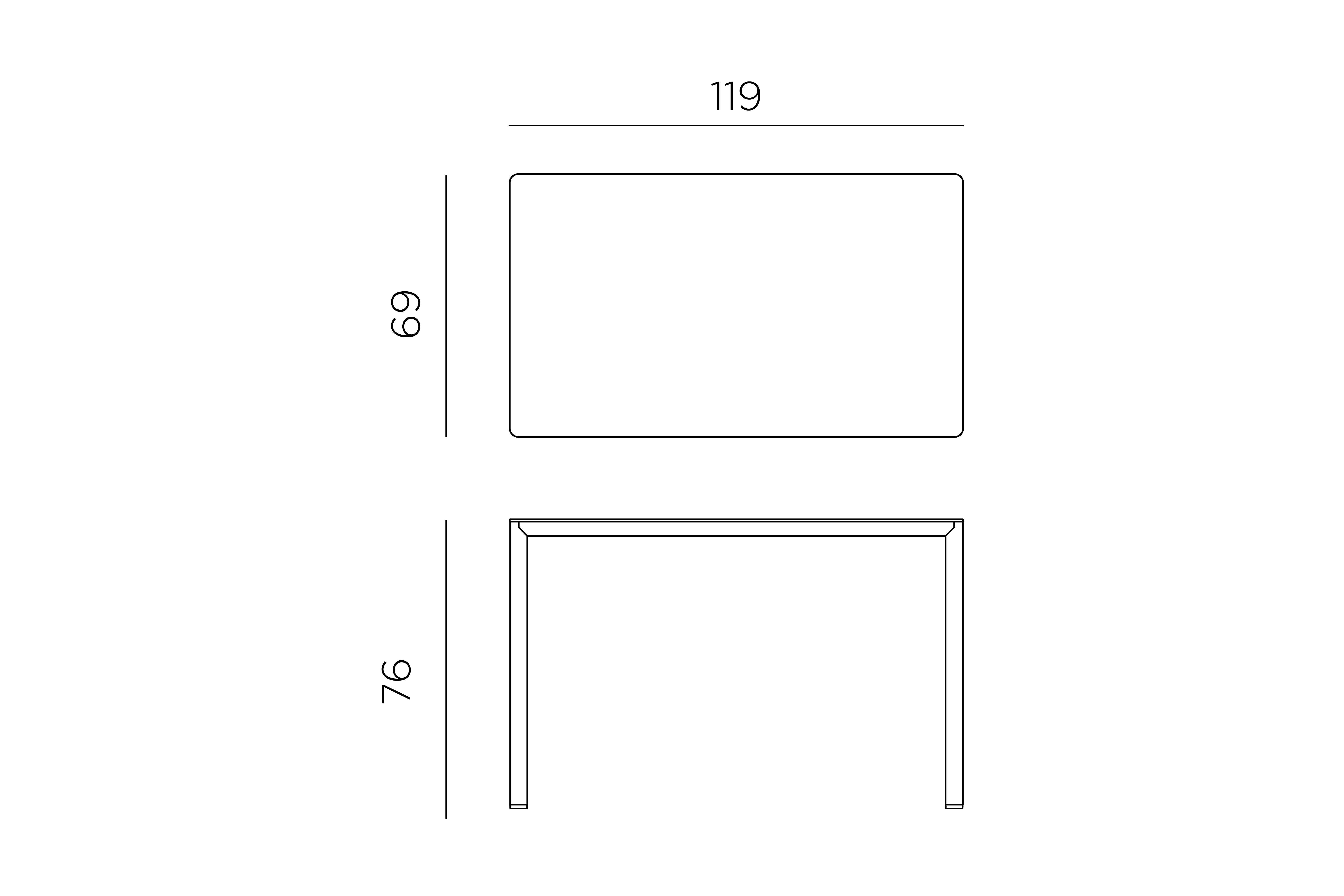 Vrtna miza PIAVE 120x70 -Nardi -dimenzije