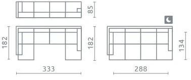 Sedežna garnitura Link I dimenzije