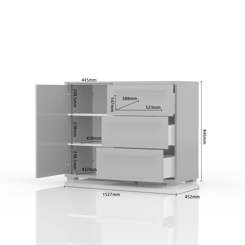 Komoda PIANO K13/PN dimenzije