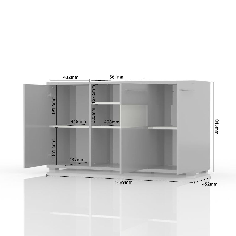 Komoda PIANO K150-3KS/PN dimenzije
