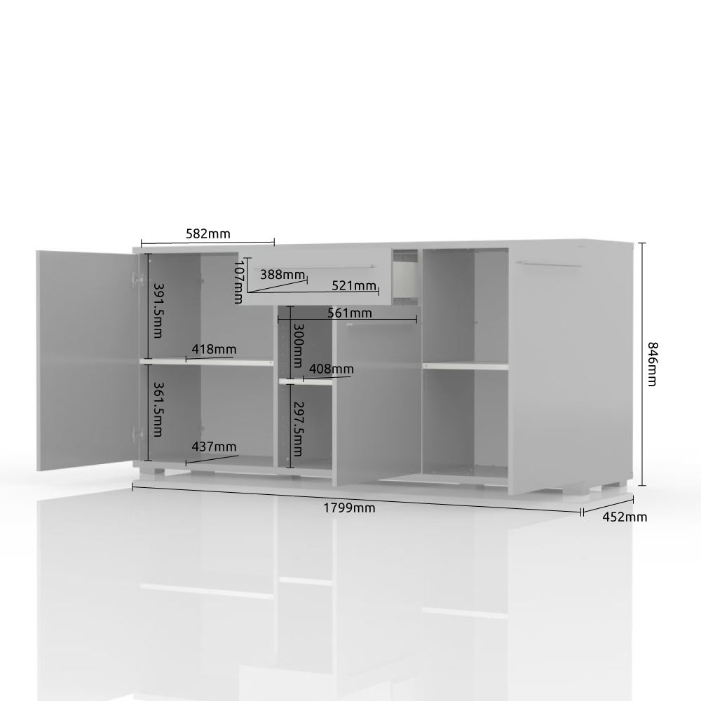 Komoda PIANO K180-3K1F/PN dimenzije