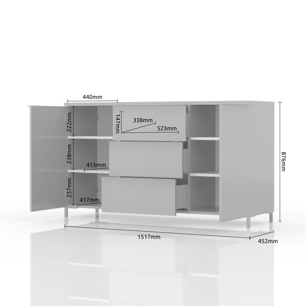 Komoda ONYX K23/ON dimenzije