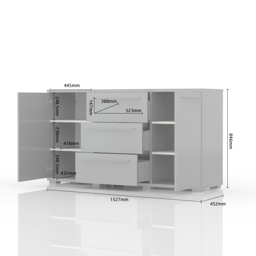 Komoda PIANO K23/PN dimenzije