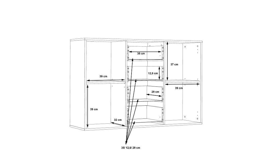 Komoda Antuzas dimenzije notranjosti