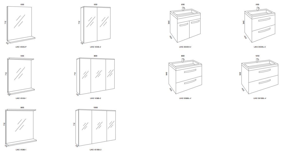 like viseči dimenzije