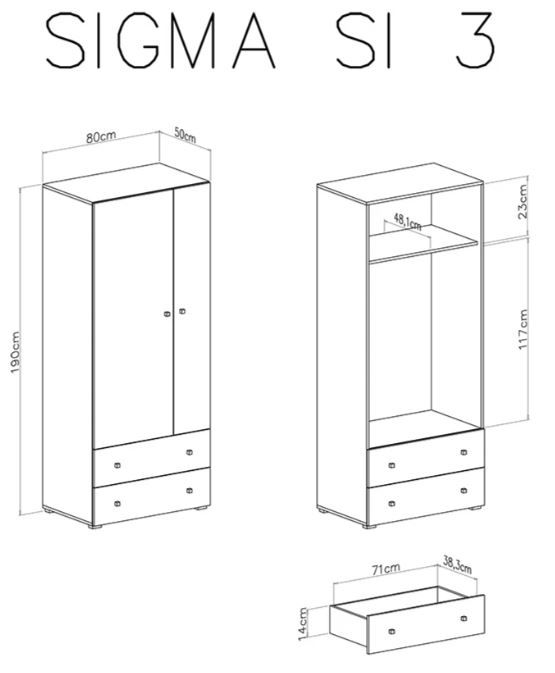 Dvodelna omara SIGMA dimenzije