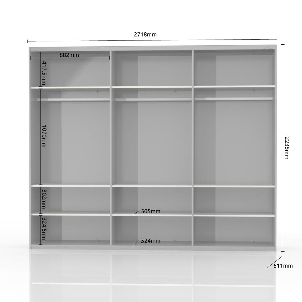 Drsna omara ONYX PK280/ON dimenzije
