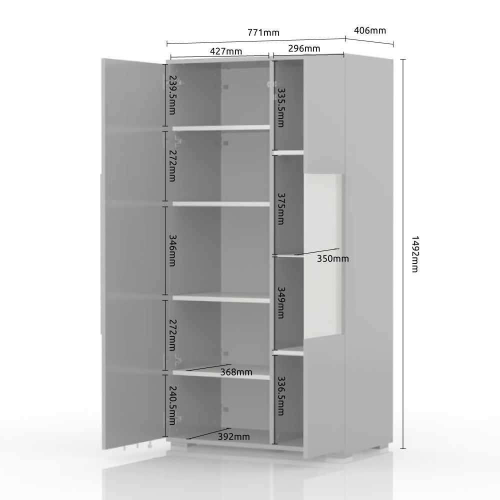 Vitrina STELA-V2S dimenzije